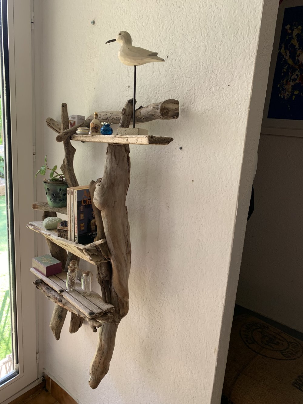 Tableau Déco Toile Noir Et Blanc Style Bois Flotté – Prêt à Accrocher