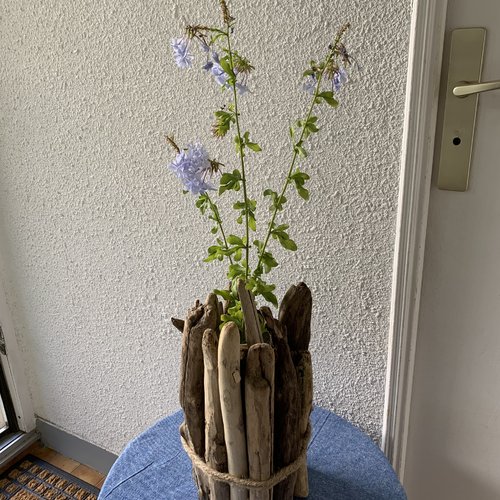 Vase en bois flotté pour fleurs fraiches
