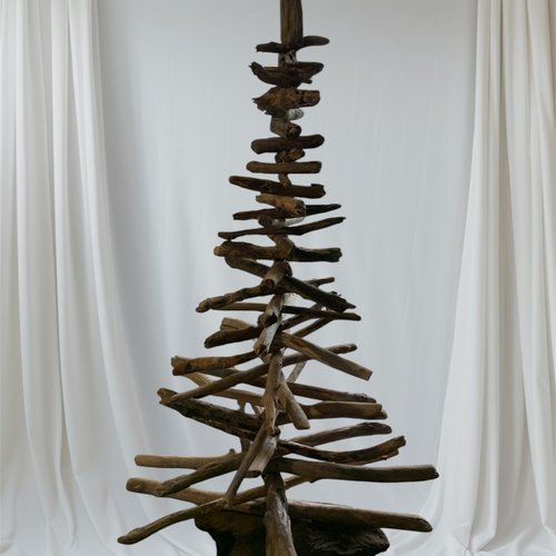 Sapin de noël en bois flotté hauteur 112 cm