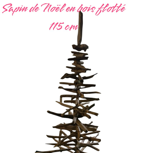 Sapin de noël en bois flotté hauteur 115 cm