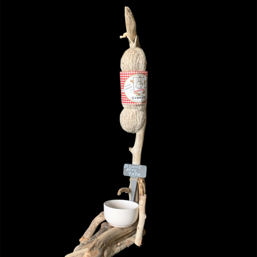 Potence à saucisson écolo en bois flotté pour la fête des pères