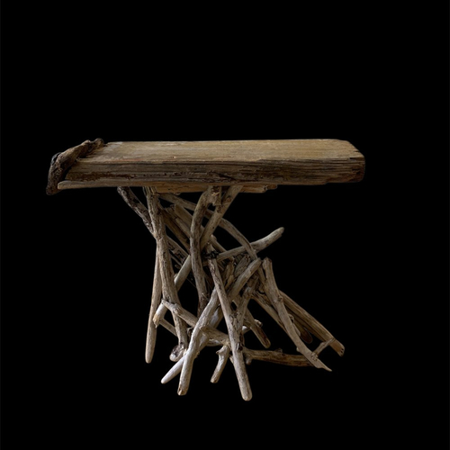 Table de chevet en bois flotté