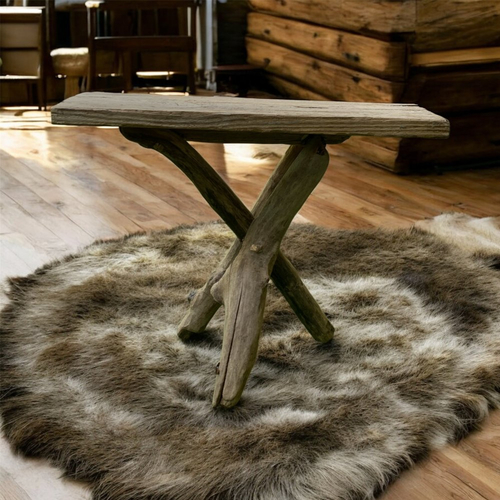 Table de chevet en bois flotté
