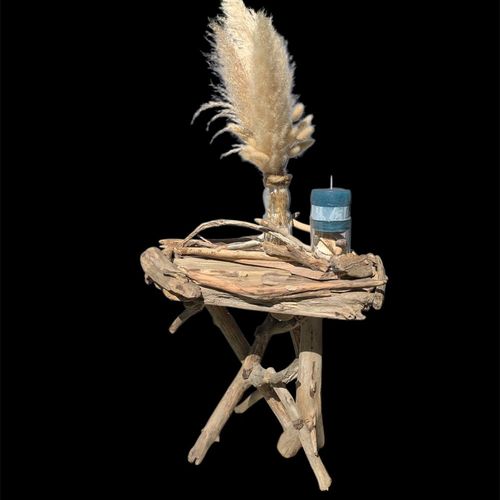 Table de chevet en bois flotté pour intérieur style bord de mer