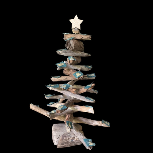 Sapin de noël en bois flotté hauteur 38 cm