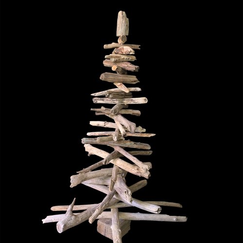 Sapin de noël en bois flotté - hauteur 115 cm