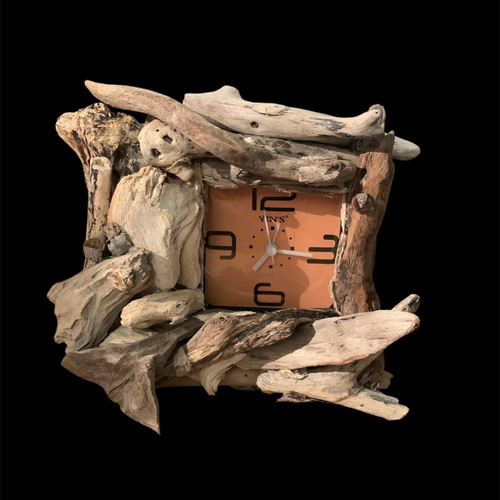 Réveil original, en bois flotté