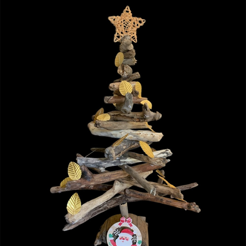 Sapin de noël en bois flotté hauteur 61 cm