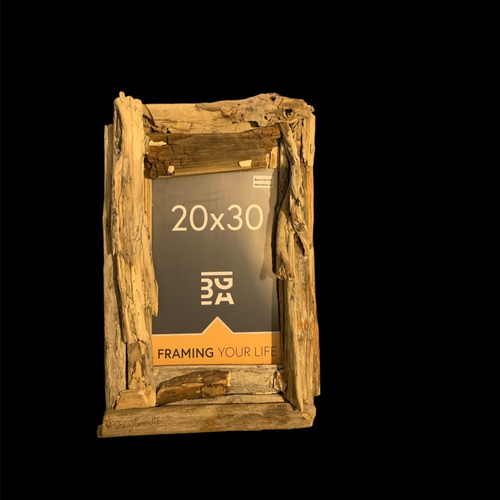 Cadre photo mural, en bois flotté, dimensions 20x30 cm