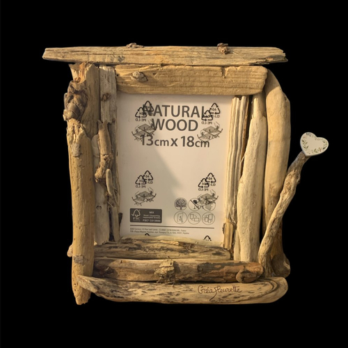 Cadre photo en bois flotté, pour photo 13x18 cm