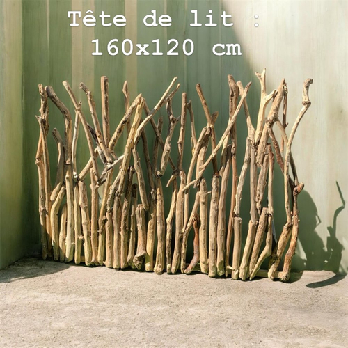 Tête de lit en bois flotté 160x120 cm