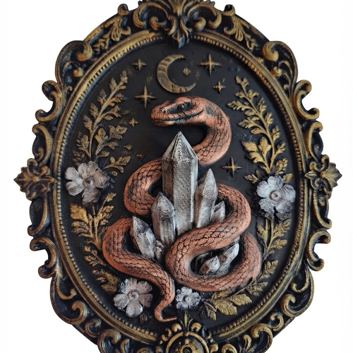 Cadre baroque gothique halloween sorcière serpent