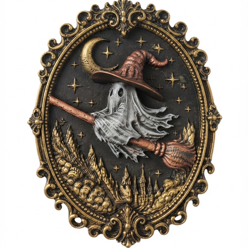 Cadre baroque gothique fantôme sorcière