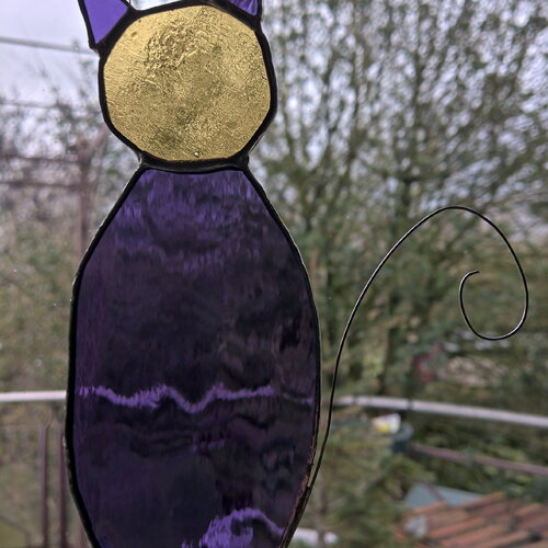 Chat en vitrail tiffany