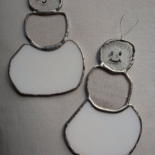 Bonhomme de neige en vitrail tiffany