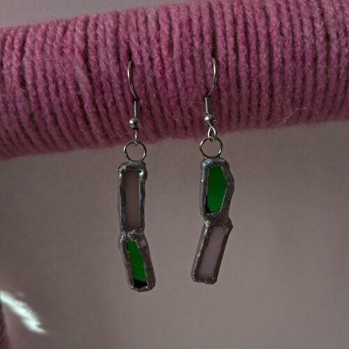 Boucles d'oreilles en vitrail tiffany