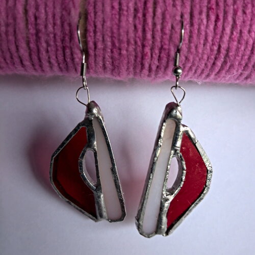 Boucles d'oreilles en vitrail tiffany