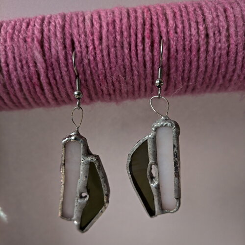 Boucles d'oreilles en vitrail tiffany