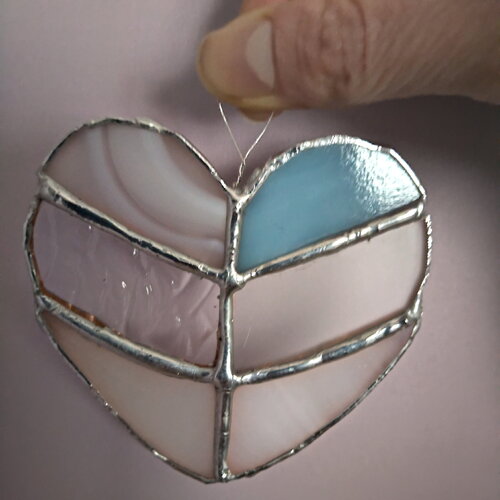 Décoration coeur en vitrail tiffany