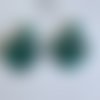 Boucles d’oreilles  feuille monstera - vert turquoise craquelé - fait main- unique