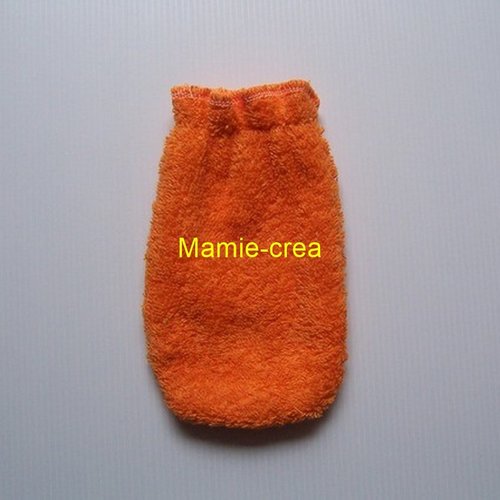 Gant de toilette élastiqué pour enfant en éponge de coton de couleur vive orange