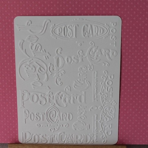 Feuilles embossées  motif  " post card "