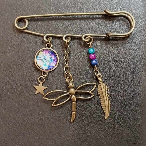 Broche ,épingle bronze libellule