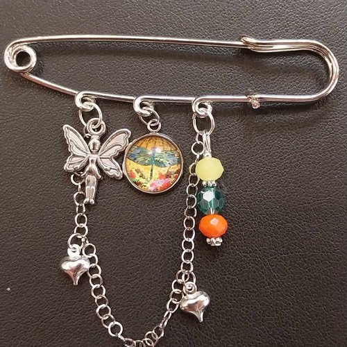 Broche ,épingle argenté libellule