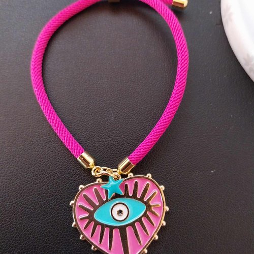Bracelet réglable torsadé rose