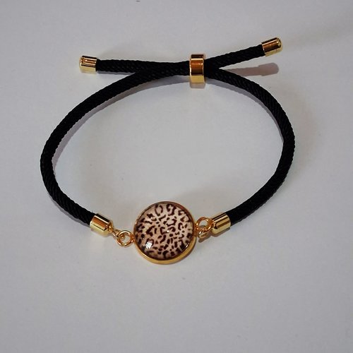 Bracelet réglable torsadé "léopard"