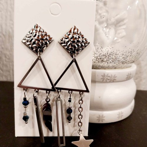 Boucles acier inoxydable argent