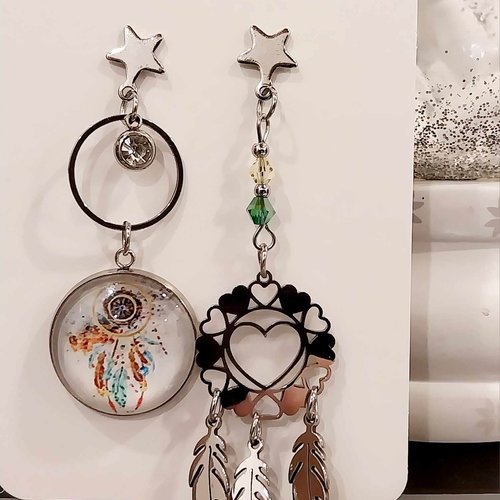 Boucles acier inoxydable "attrape reves "
