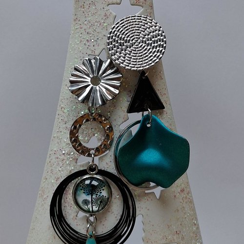 Boucles acier inoxydable dépareillées "pissenlit"