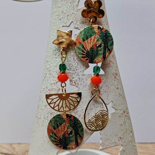 Boucles acier inoxydable dépareillées "perroquet"