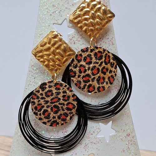 Boucles acier inoxydable "léopard"