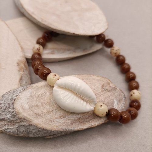 Aphrodite - bracelet de perles avec coquillage