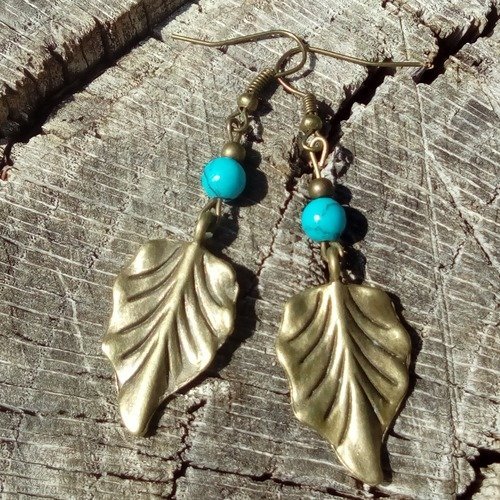 Boucles d'oreille "bronze and turquoise"