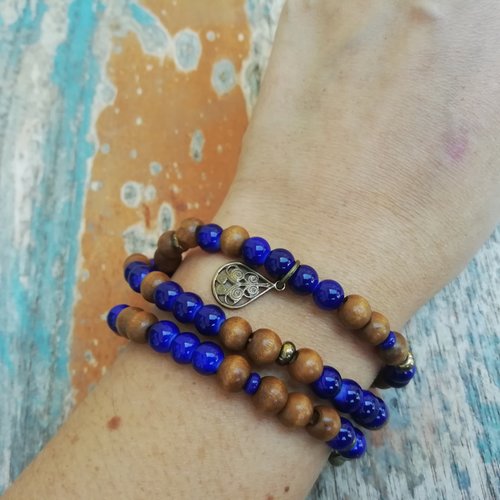 Bracelet multirangs " cobalt "