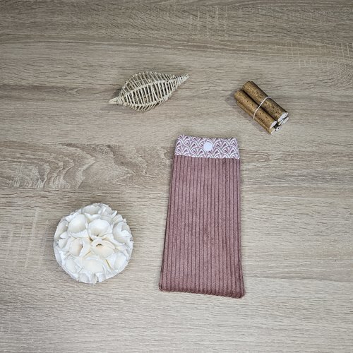 Etui à lunettes velours côtelé