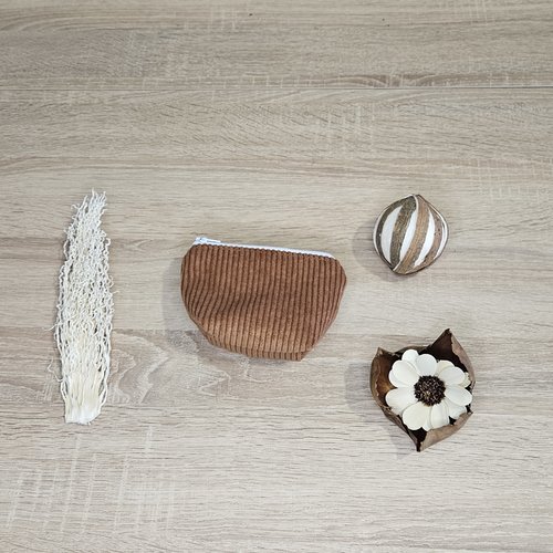 Porte-monnaie en velours côtelé