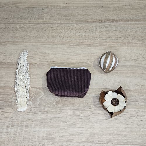 Porte-monnaie en velours côtelé