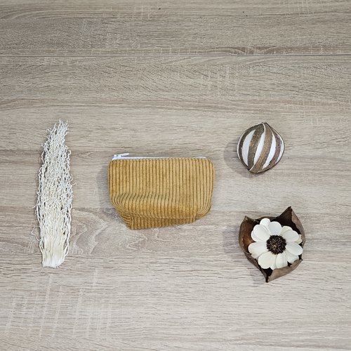 Porte-monnaie en velours côtelé