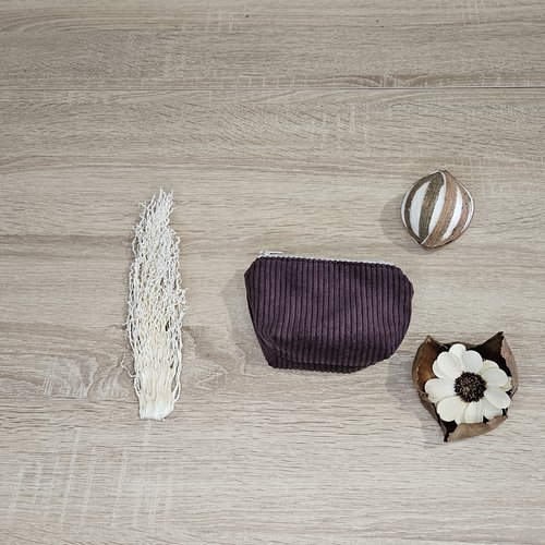 Porte-monnaie en velours côtelé