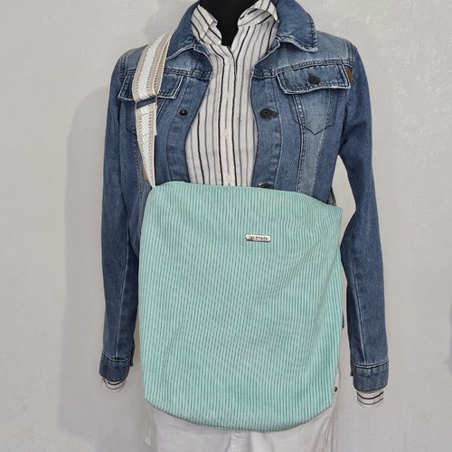 Sac en velours en bandoulière