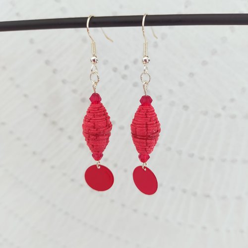 Boucles d'oreilles fantaisie perle en papier