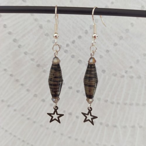 Boucles d'oreilles fantaisie perle en papier