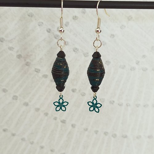 Boucles d'oreilles fantaisie perle en papier