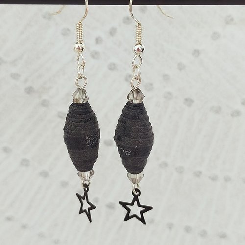 Boucles d'oreilles fantaisie perle en papier