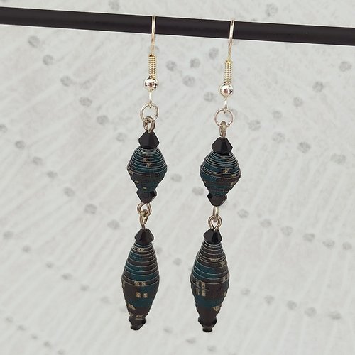 Boucles d'oreilles fantaisie perle en papier
