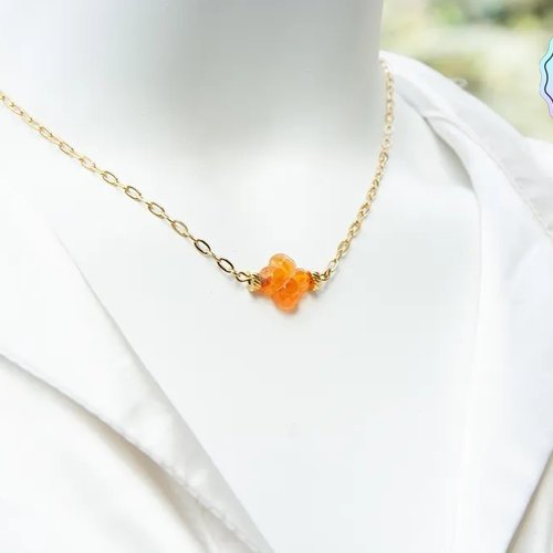 Collier "solara" code : destock50 acier 316l et cornaline 40 cm bijoux femme assembler mains (a848)